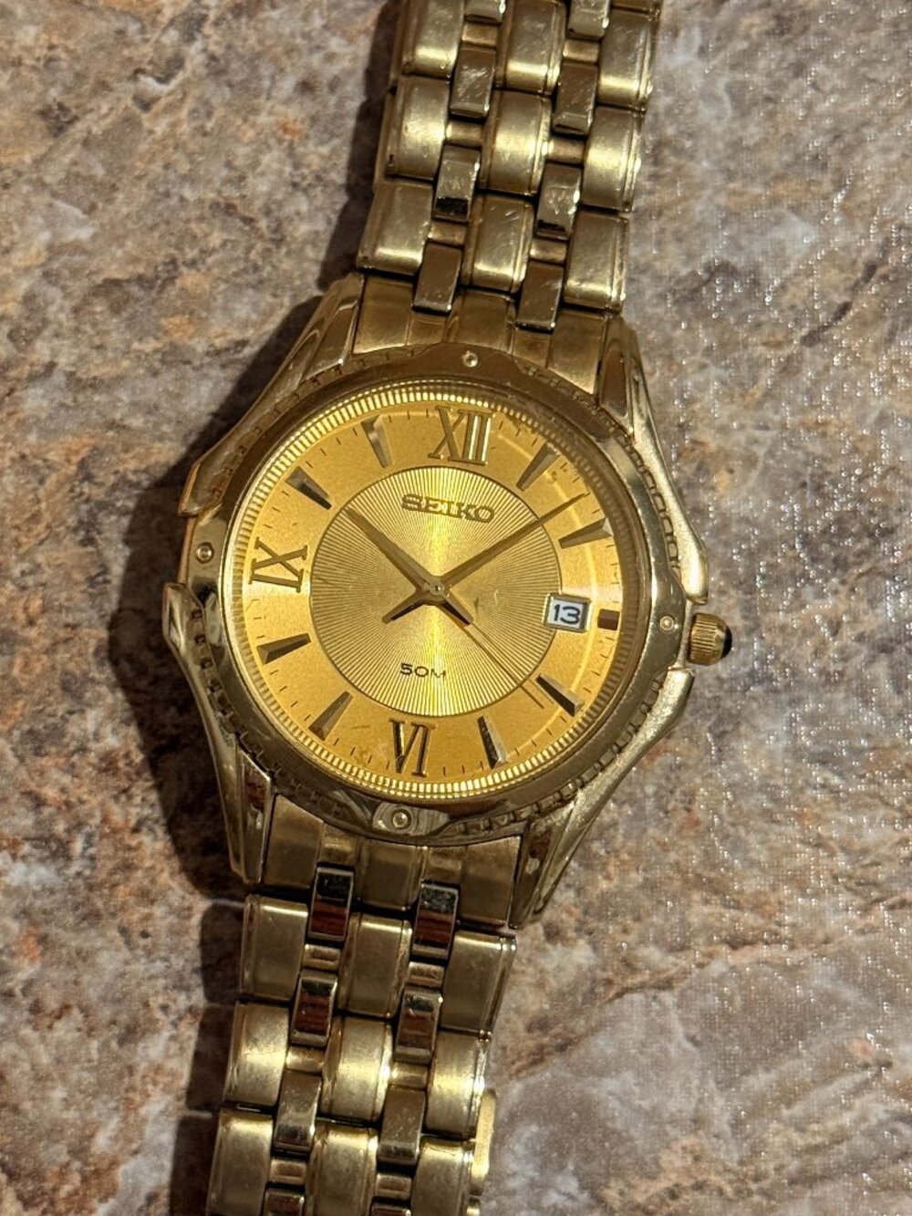 Seiko Sports 50 Men's Gold-Tone Quartz Watch